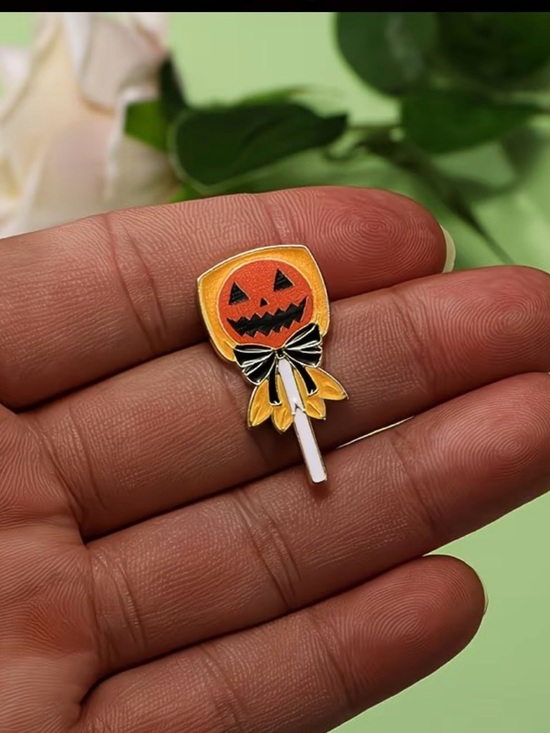 Accessories - Jack-o'-Lantern Lollipop Enamel Pin
